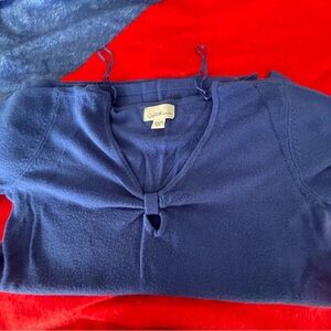 Jaclyn Smith Royal Blue V-Neck Sweater